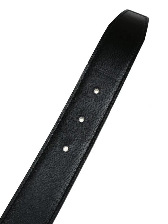 HERMES H Logo Constance Reversible Buckle Belt Leather #68 Black Brown 82RL054